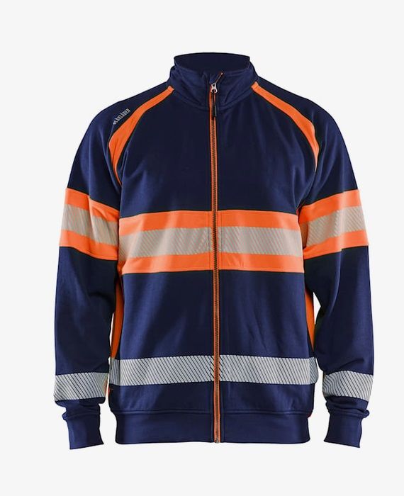 BLAKLÄDER Warnschutz Sweater mit Zipp Kl.1