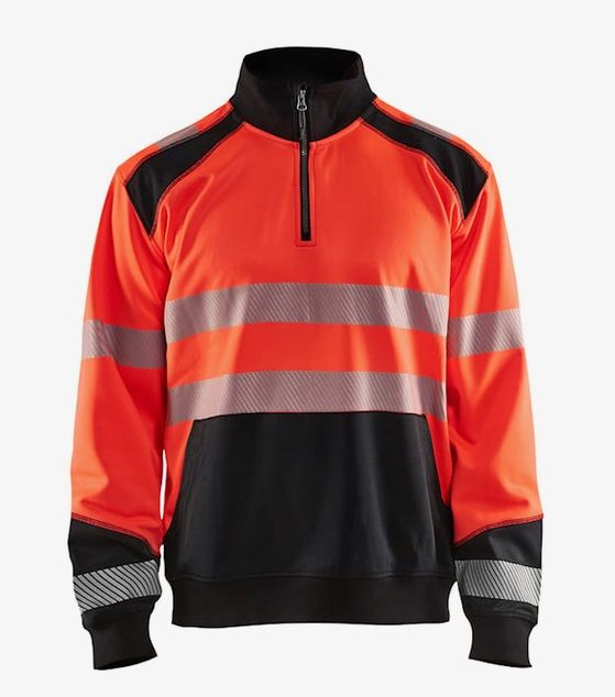 BLAKLÄDER High Vis Sweater Half-Zip Kl.2