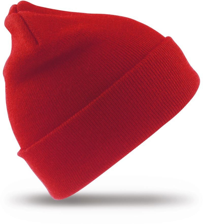 Strickmütze mit Umschlag-Rot-one size
