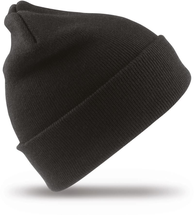 Strickmütze mit Umschlag-Schwarz-one size